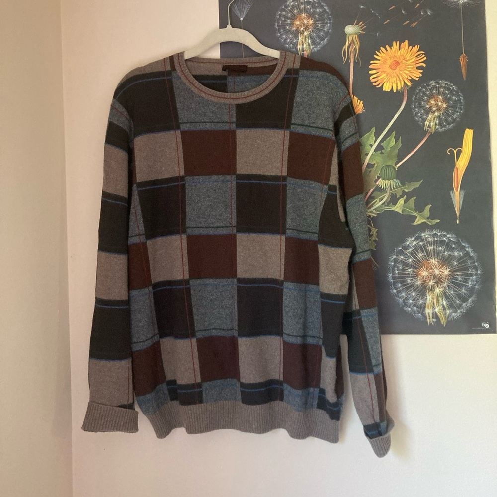 Lenor Romano Cashmere Plaid Sweater